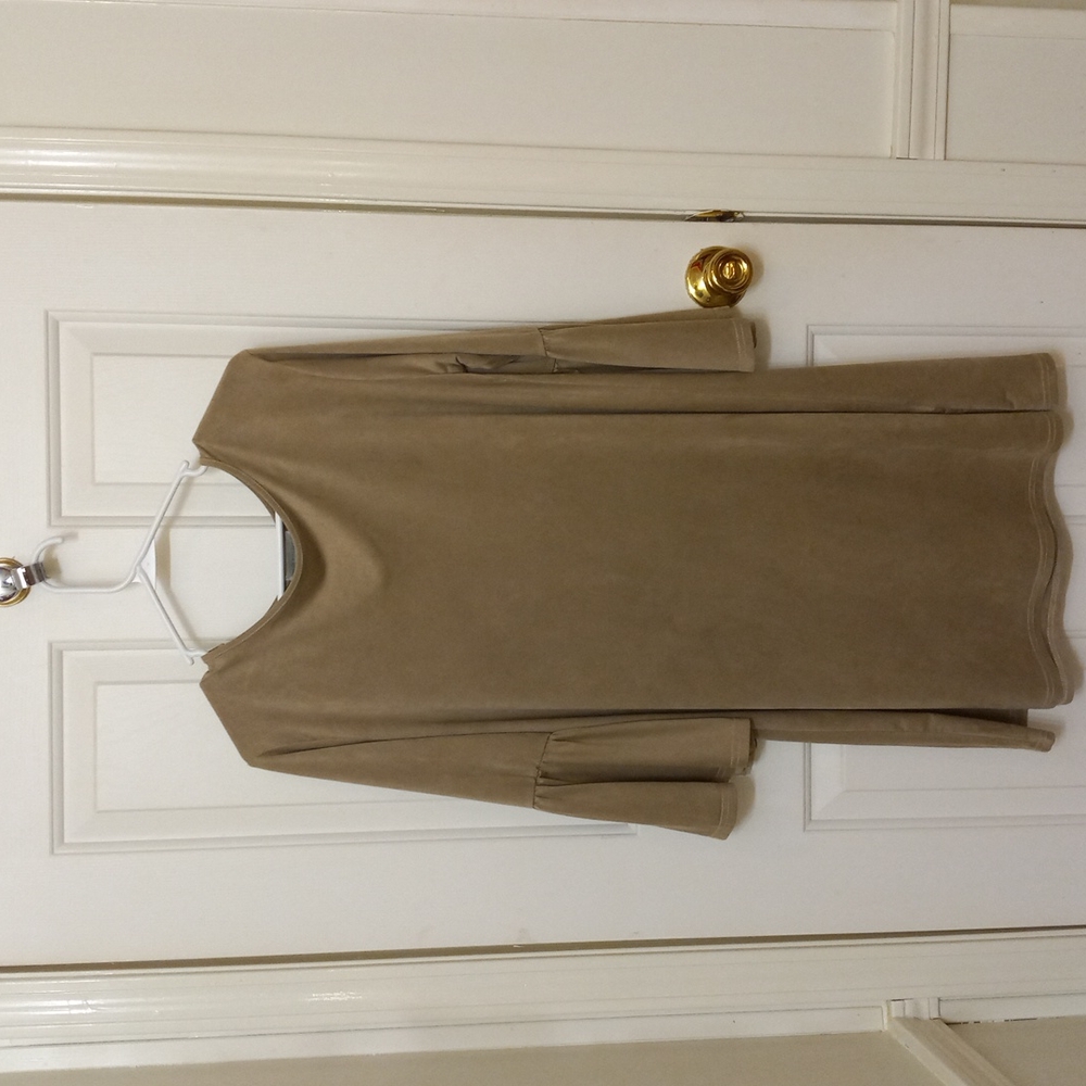 Simple Southern Dress, Size L, Tan